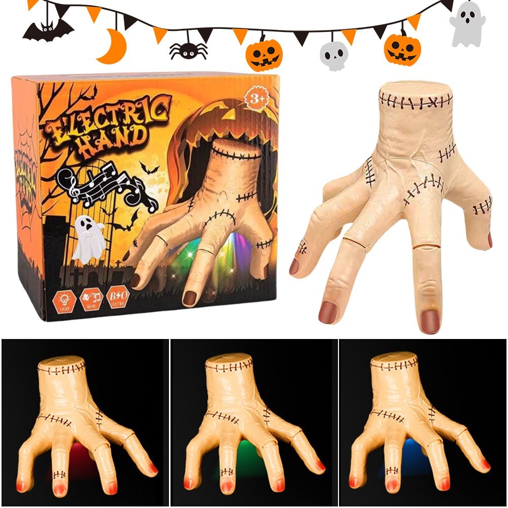 Electric Crawling Hand with Sound Light Fake Hand Prop Halloween Decorations