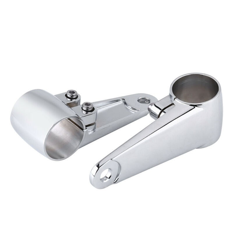 Chrome Motorcycle Headlight Side Mounting Front Fork Bracket For 35mm-41mm Fork