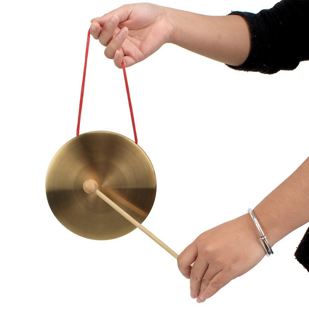 Metal Hand Gong Traditional Instrument Cymbal with Hammer