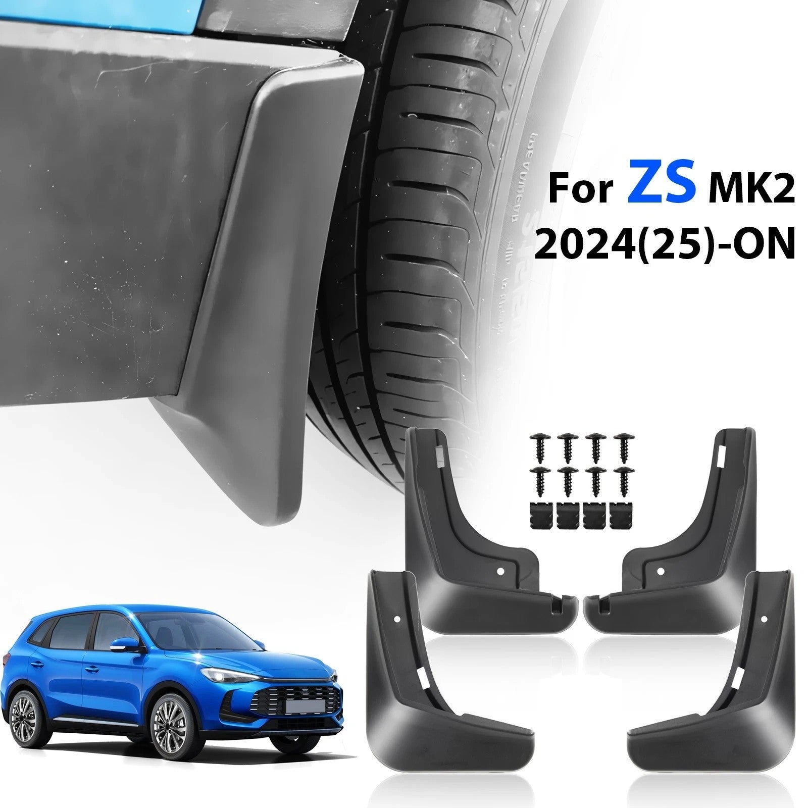 4pcs For MG ZS MK2 Pro 2025 2026 Mud Flaps Splash Guards Mudguards FRONT REAR