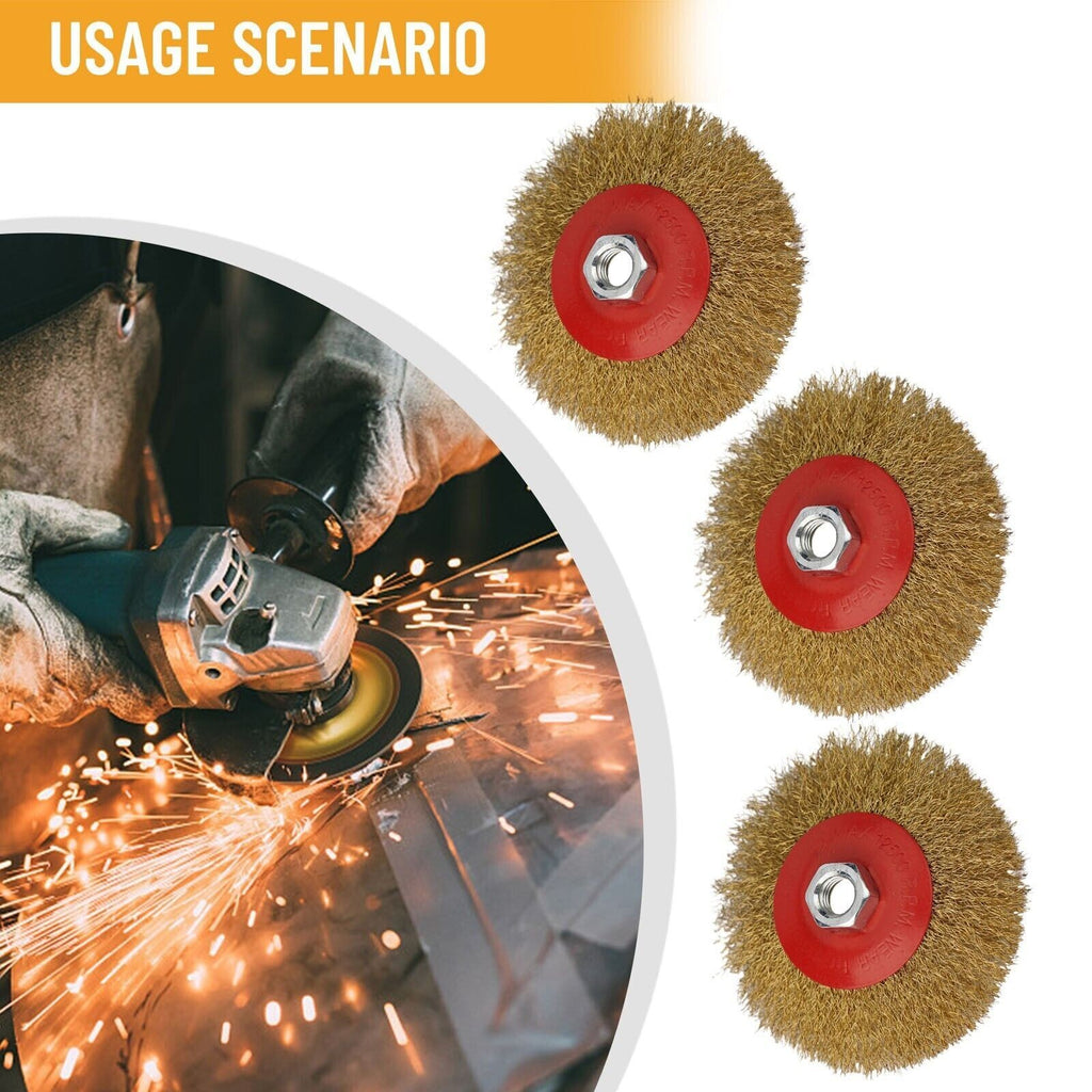 For Angle Grinder Rotary Die Grinder Removal Wheel Stainless Steel Wire Brush