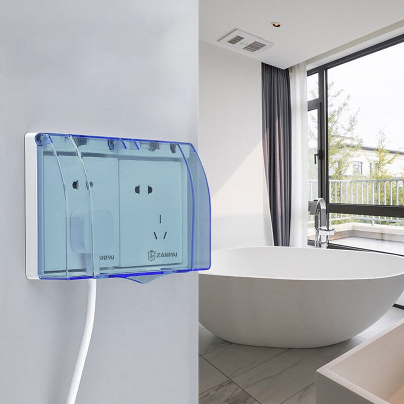 Double Socket Protector Cover 86 Type Waterproof Box Child Safety Electric Plug