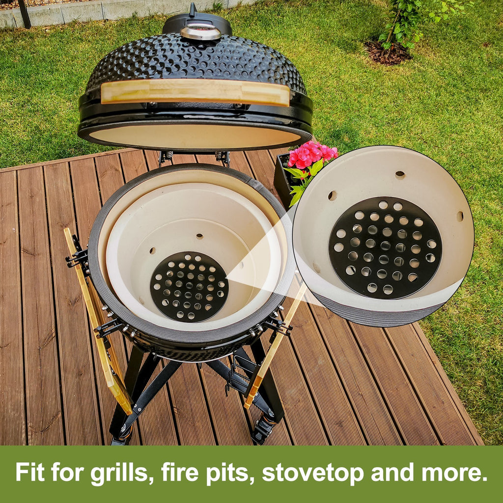 Cast Iron Bottom Fire Grate 5.9" OD Round BBQ High Heat Charcoal Plate