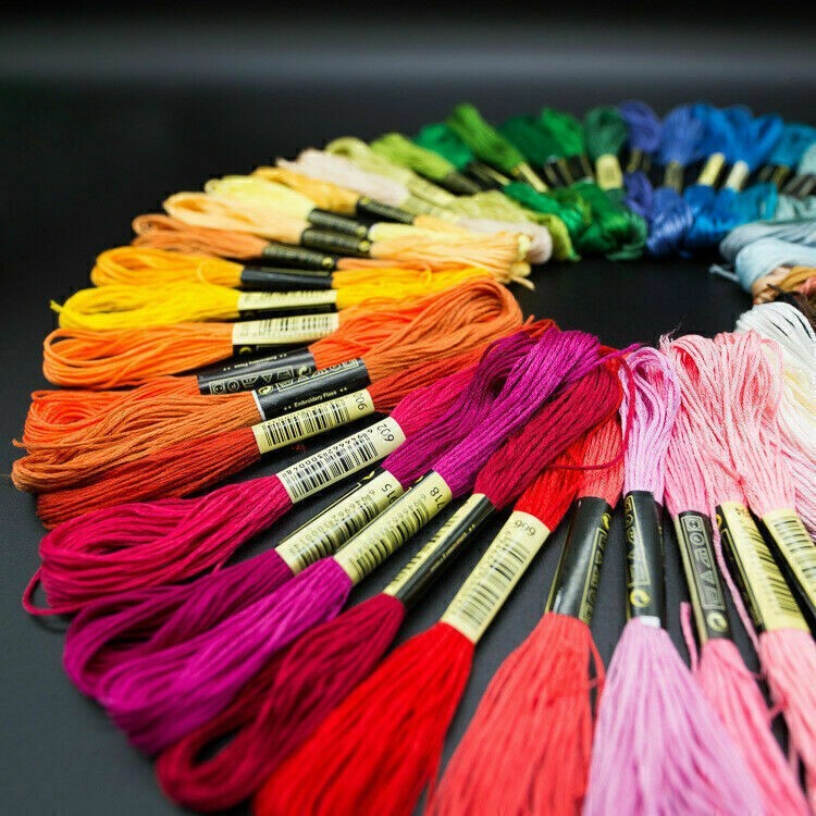 50x 100%Polyester Embroidery Thread Bundles Cross Stitch Thread Floss Skeins UK