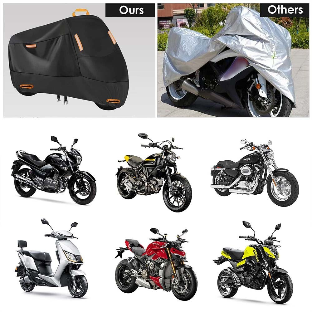 Waterproof Heavy Duty Motorcycle Motorbike Cover Outdoor Rain Dust UV Protector