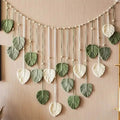 Leaf Feather Macrame Wall Hanging Boho Tapestry Bedroom Living Room Gift
