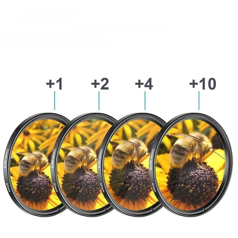 49/52/55/58/62/67/72/77mm +1+2+4+10 Close Up Macro Lens Optical Glass Filter Kit