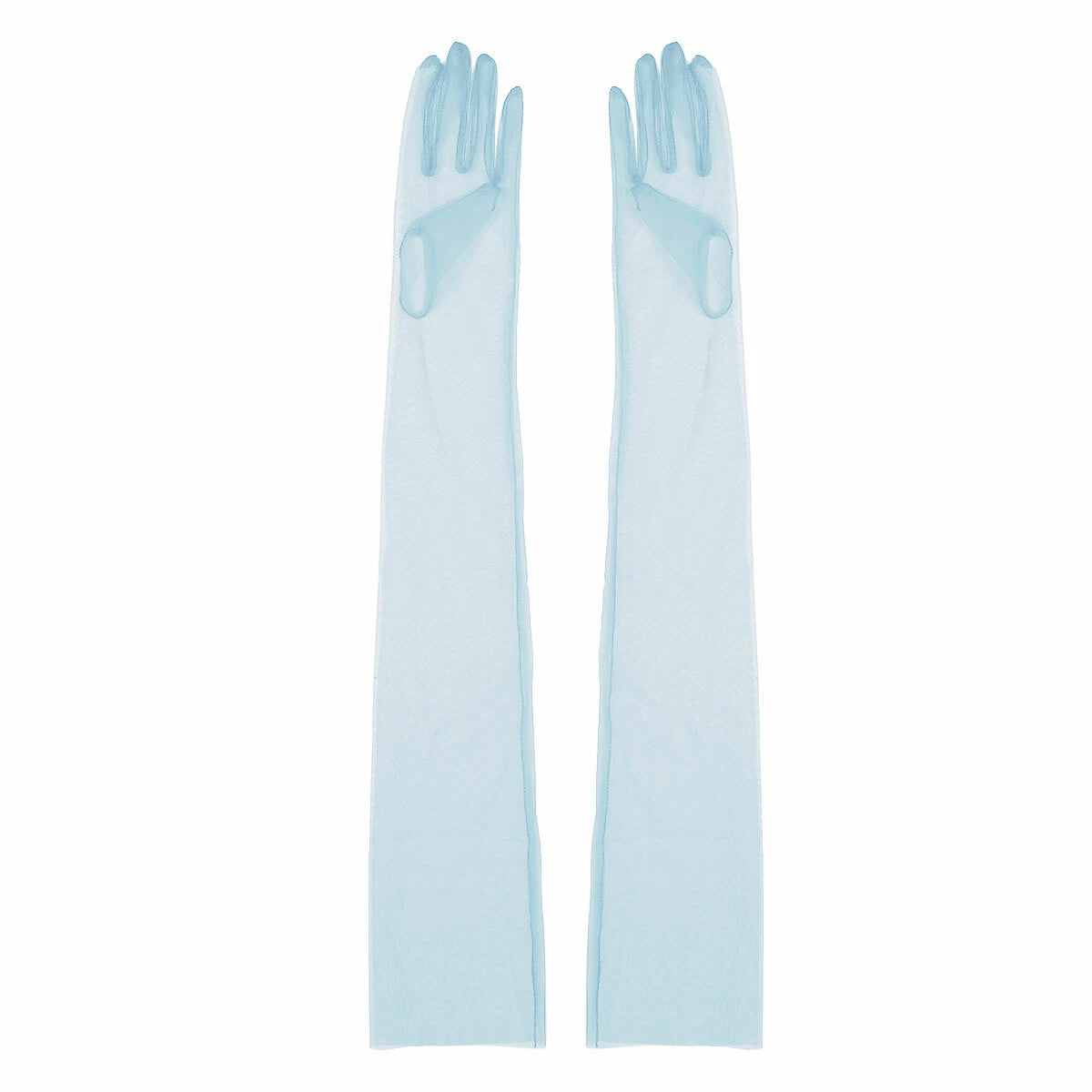 Women Sheer Mesh Full Finger Long Gloves Arm Opera Wedding Bridal Sun Protection