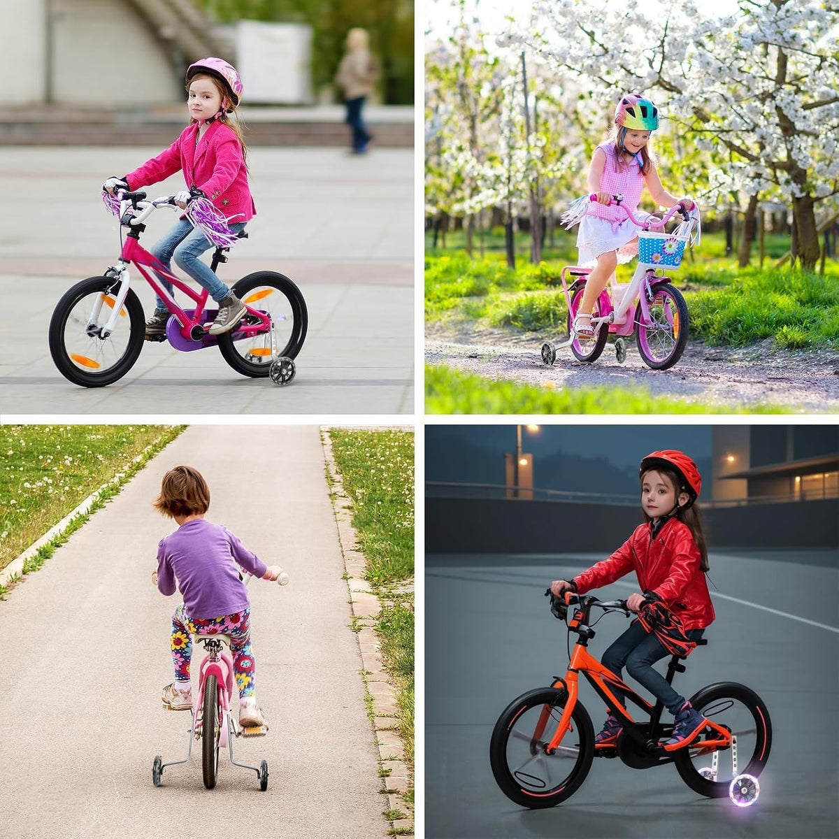Universal Kids Bike Bicycle LED Training Wheels Stabilisers For 12-20 Inch Cycle