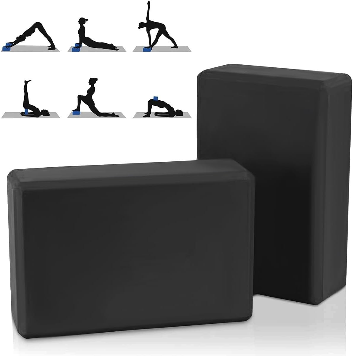 Yoga Gym Blocks Brick Foam Pair Exercise Training Pilates Meditation Anti Slip