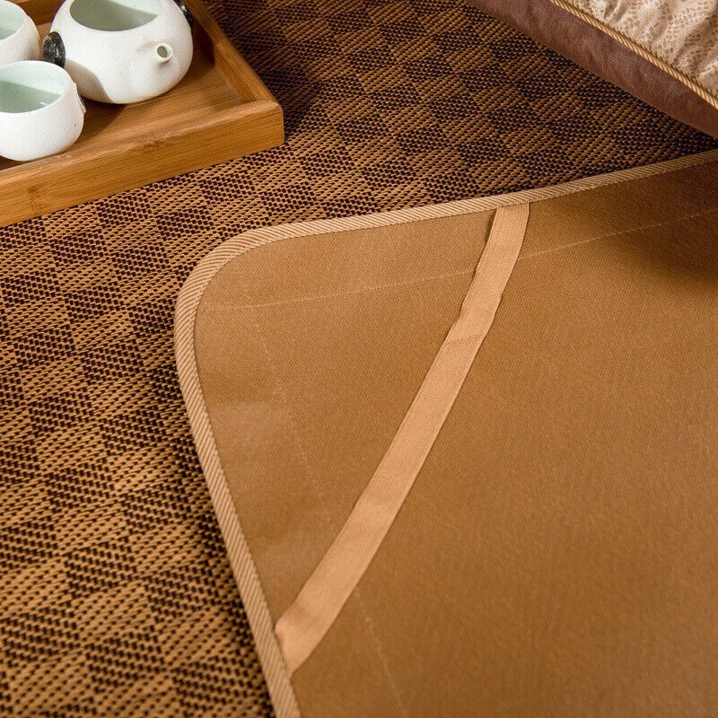 Summer Sleeping Mat 1set For Bed Rattan Foldable Nature Bamboo Cool Bed Mat Pad