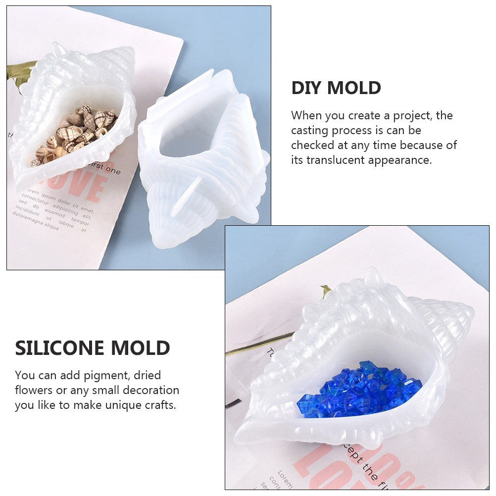 Epoxy Resin Casting Mold Conch Storage Box Making Silicone Mold