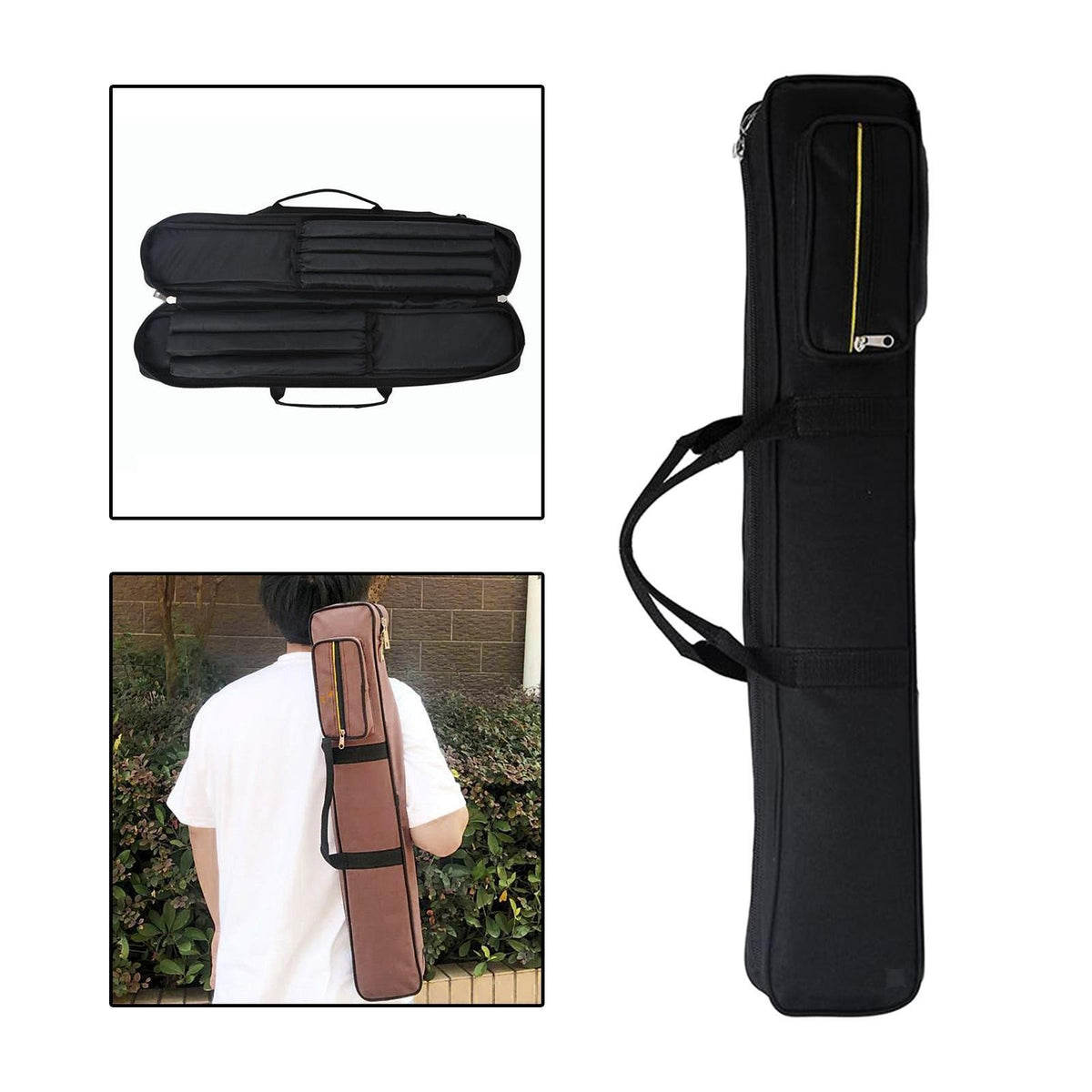 1/2 Snooker Billiard Pool Cue Case Portable Cue Storage Organizer Bag