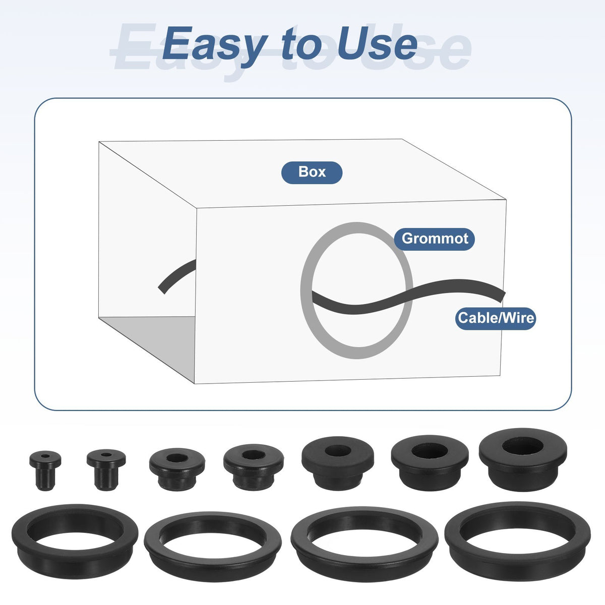 6Pcs Rubber Grommets 20mm Drill Hole, 11mm ID Top Hat Hole Plug Grommet