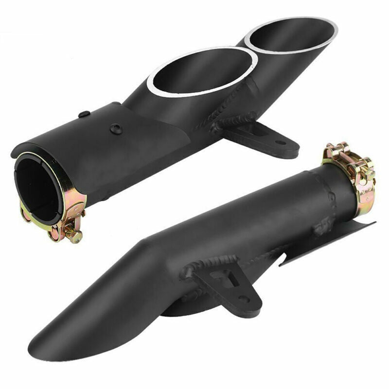 Dual Outlet Motorcycle Exhaust Tip Muffler Tail Pipe Universal 51mm 2"