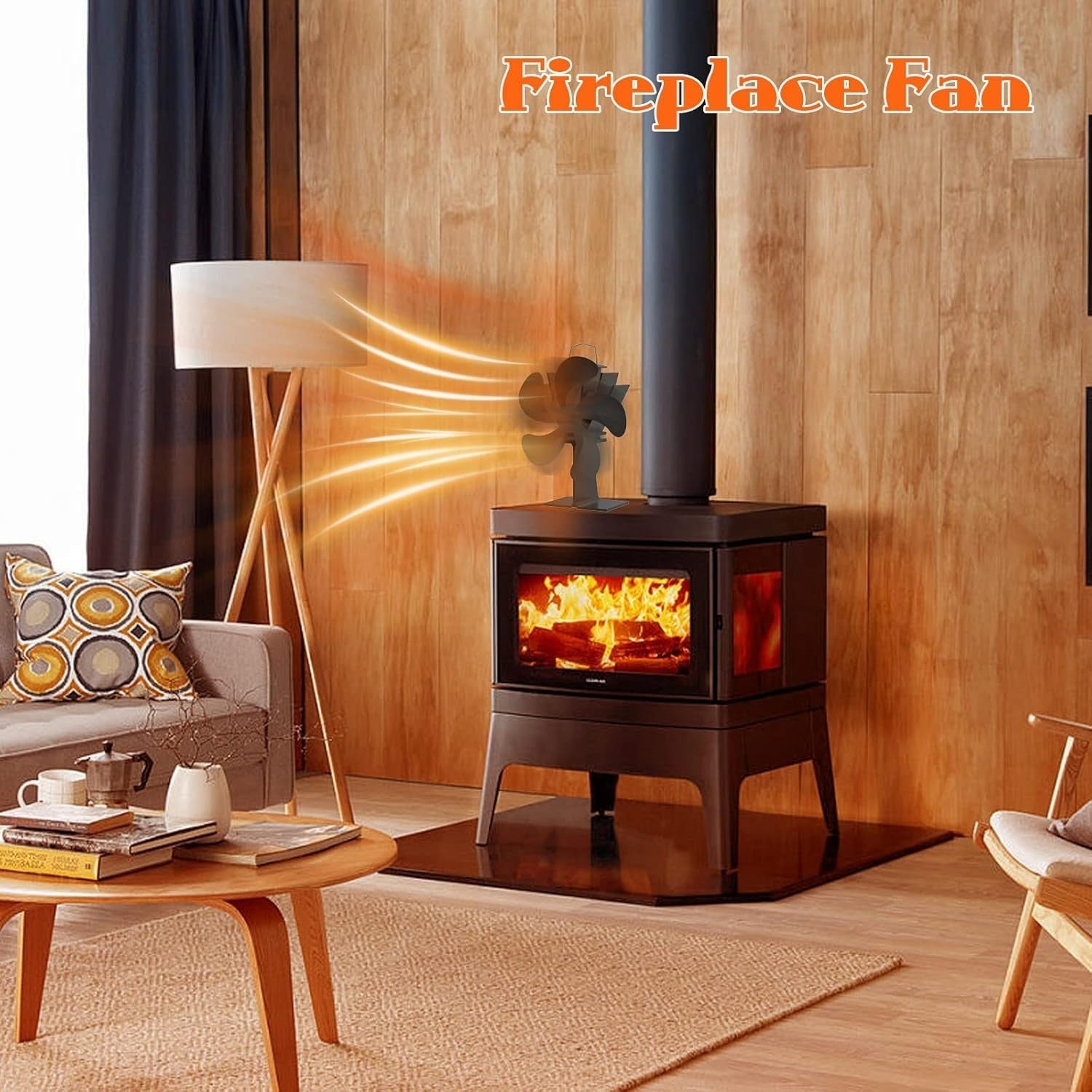 5 Blade Heat Powered Stove Top Fan Eco-friendly for Wood Burner Log Burning Fire