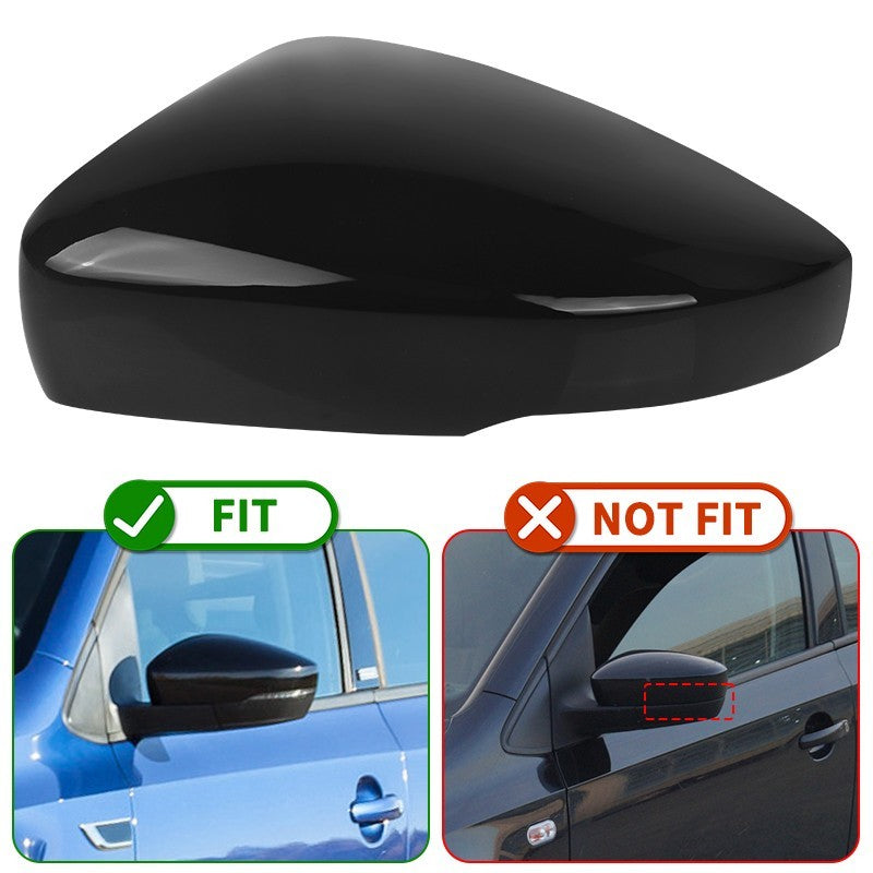 2x Gloss Black Wing Door Mirror Cover Cap Left+Right For VW Polo MK5 6R 2009-18