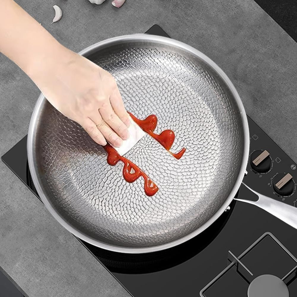 Pure Titanium Frying Pan Non-Stick Uncoated Hammered Induction Skillet 26-30cm