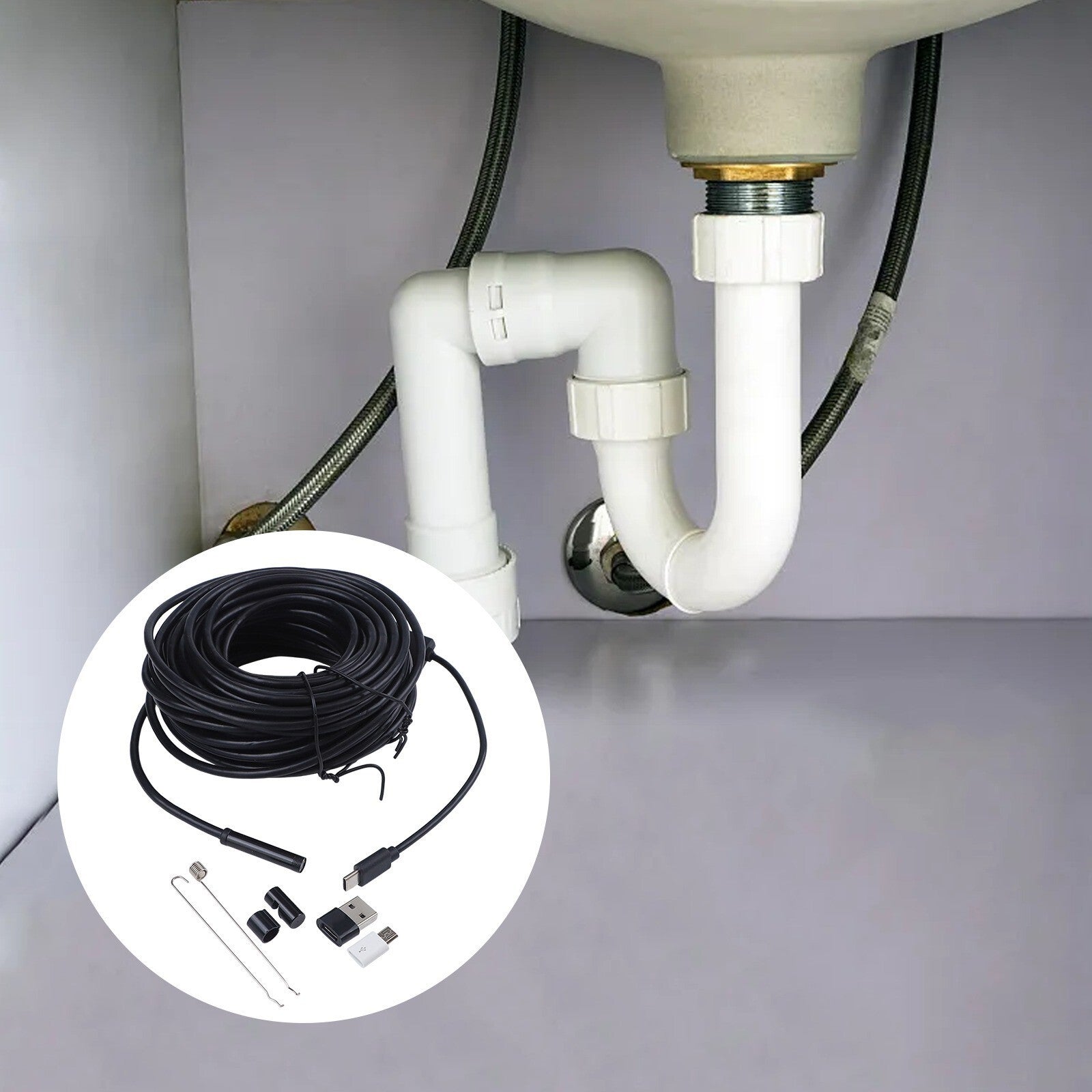 10m Pipe Inspection Camera Video Sewer Drain Cleaning Useful