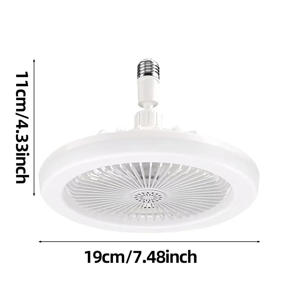 3 in 1 Rotatable E27 Socket Adapter Ceiling Fan Light Remote Control Home Lamp
