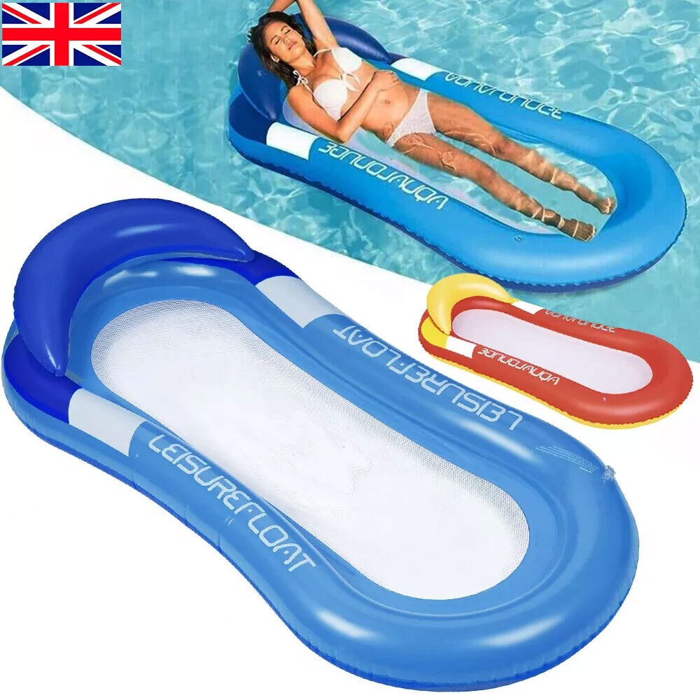 Inflatable Floating Water Pool Lounger Chairs Durable PVC Summer Party Float Bed