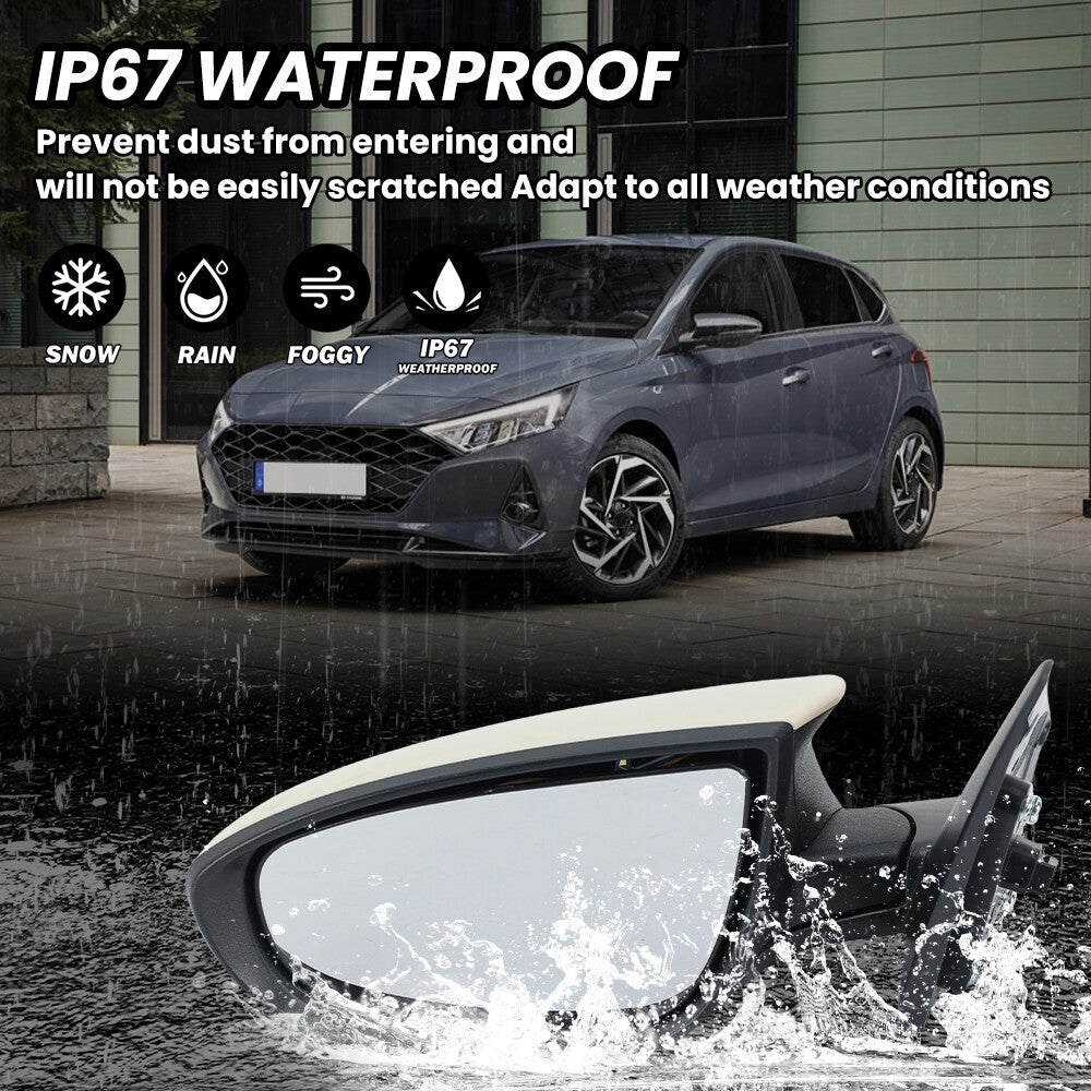 Left Door Wing Mirror For Hyundai i20 MK3 2020-2024 Primed White Power Passenger
