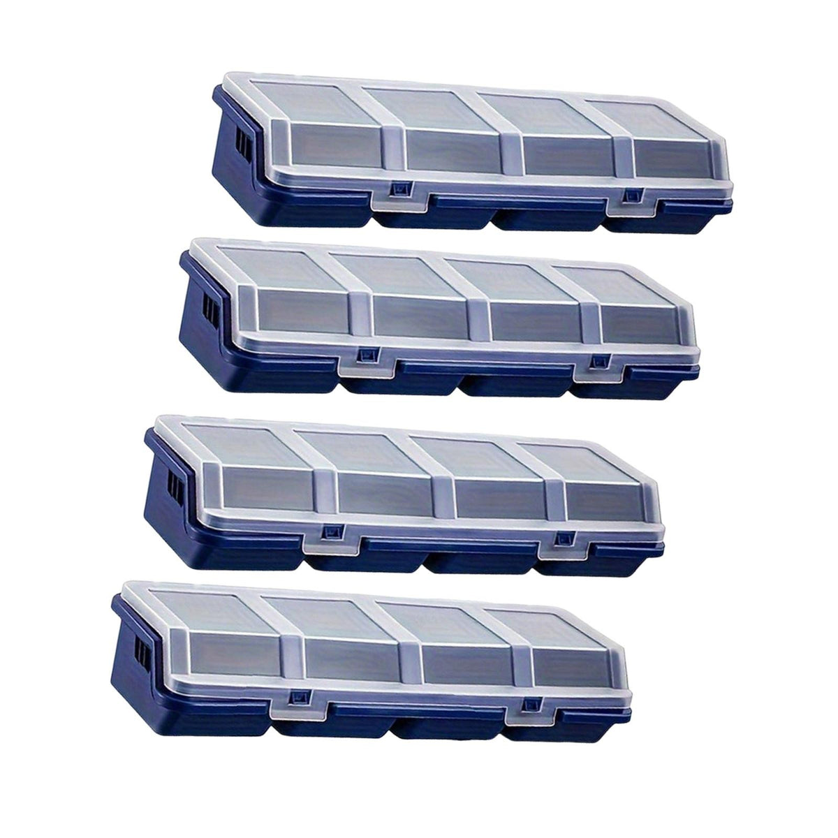Set of 4 screw storage boxes with lids, 4 compartments, for nails, screws and.*