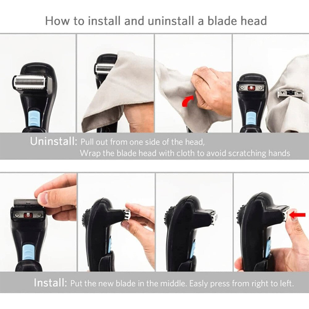 Men's Electric Back Hair Shaver Remover Body Trimmer Self Groomer Shaving Tool
