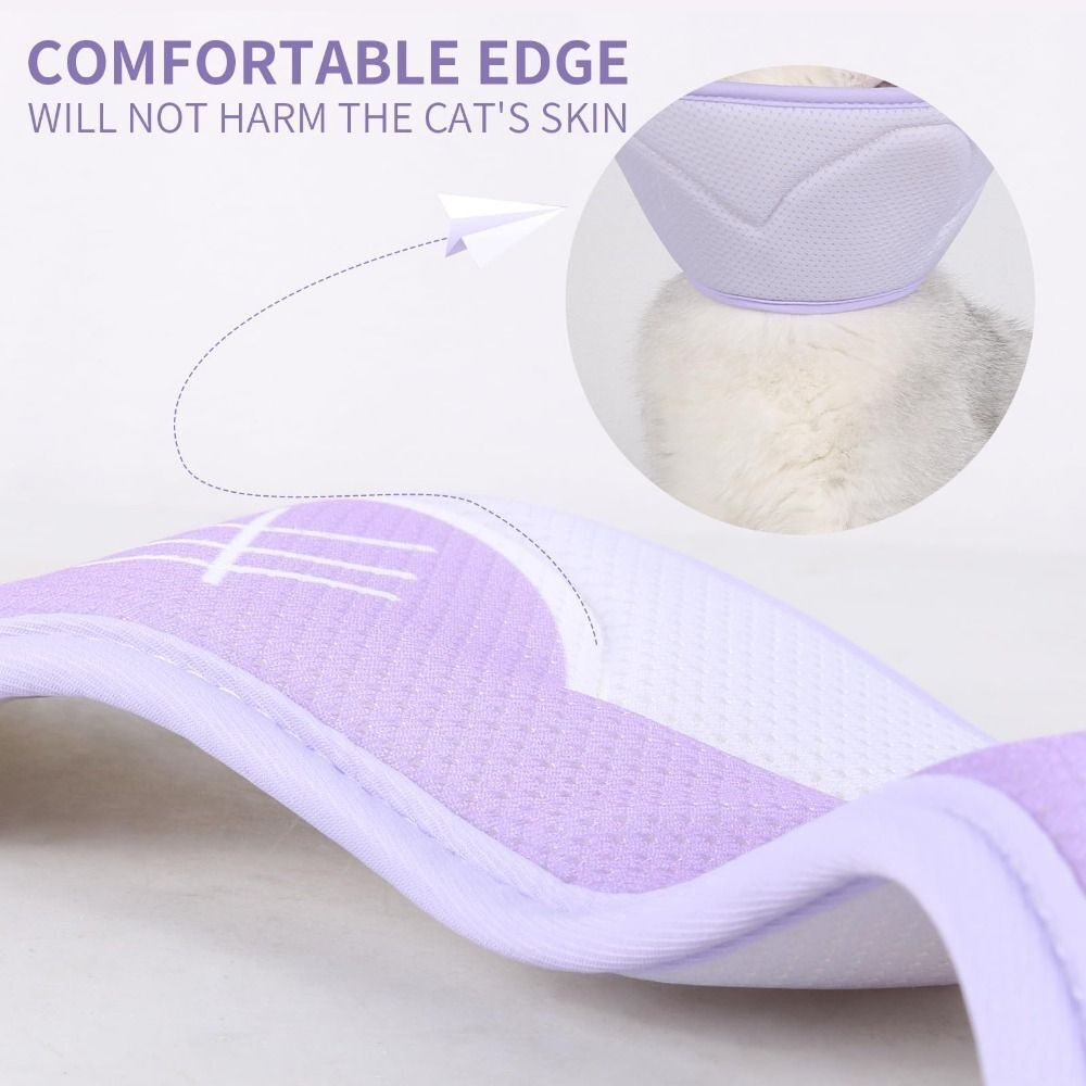 Soft Cat Cone Purple Recovery Collar Stop Licking and Scratching Cat Collar