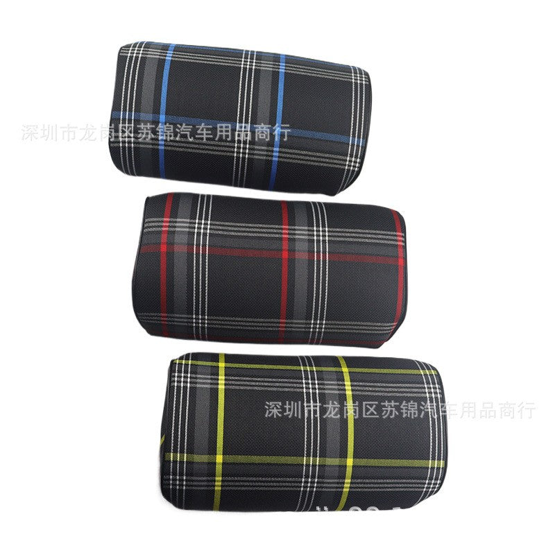 Plaid Fabric Pillow Seat Support Headrest Neck Rest Cushion for  GOLF MK7 GTI