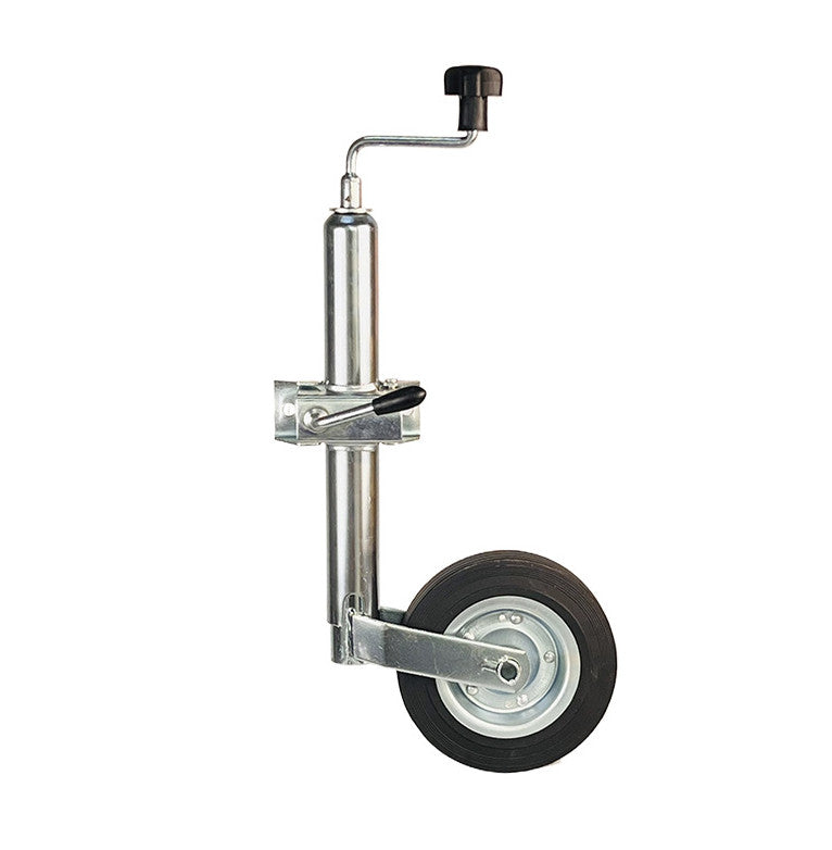 48MM Ribbed Jockey Wheel Heavy Duty (Metal Rim Wind Up Handle Caravan Trailer)