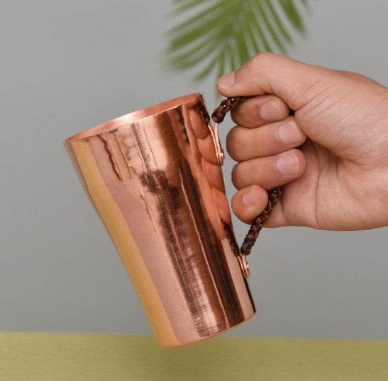 Handmade Copper Coffee Mug Pure Copper Cup Portable with Handle 400ml Water