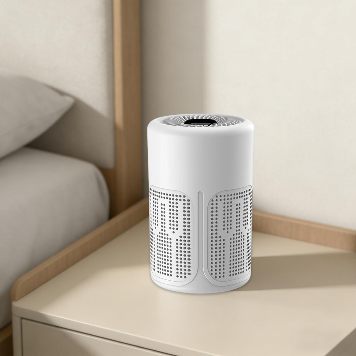 Mini Air Purifier White Plastic Smart Dust Sensor Freshener Device for Allergy