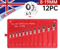 12pcs Metric Ratchet Flexible Spanner Set 8-19mm Combination Wrench Spanners