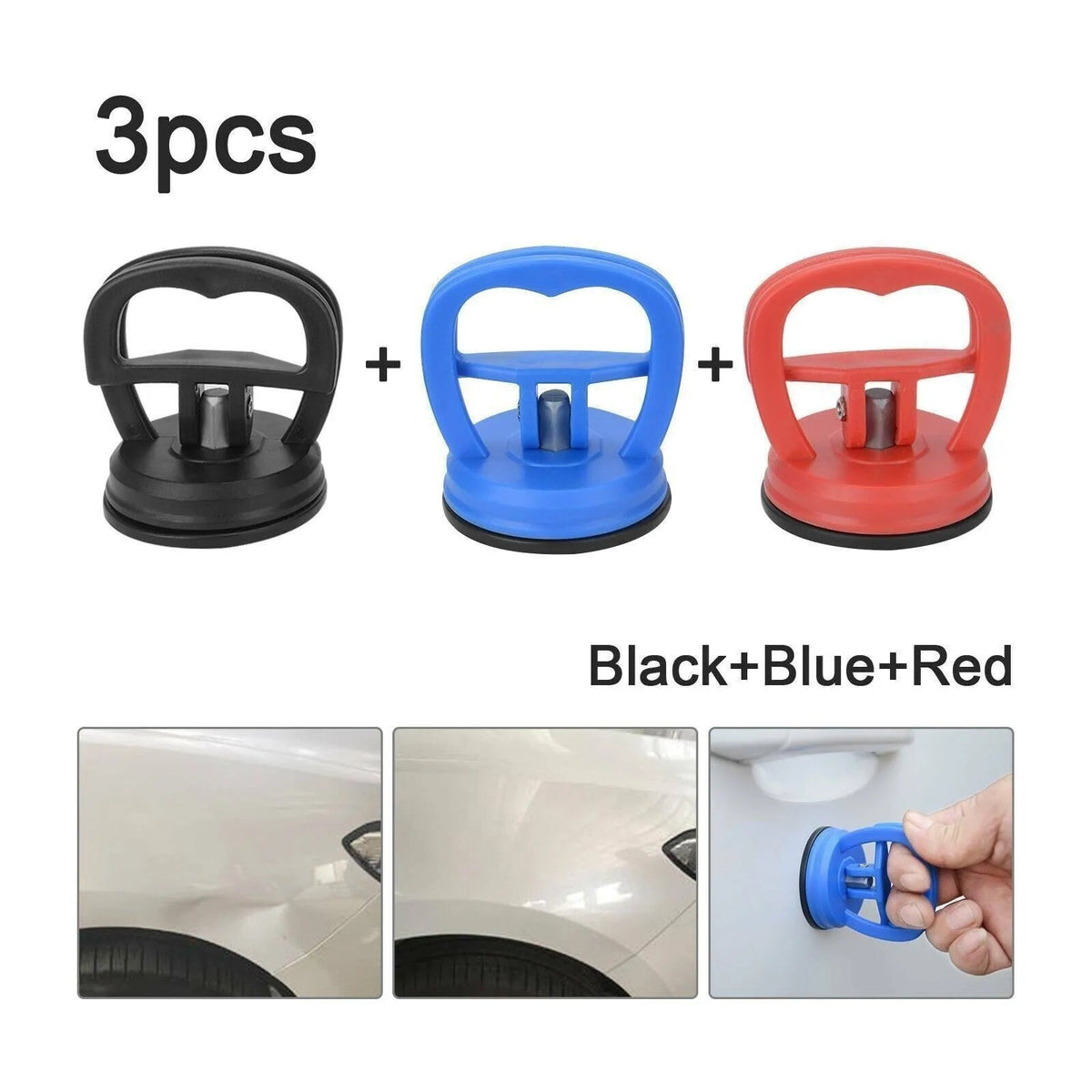 3X Dent Puller Car Body Panel Suction Cup Repair Removal Tool Kit