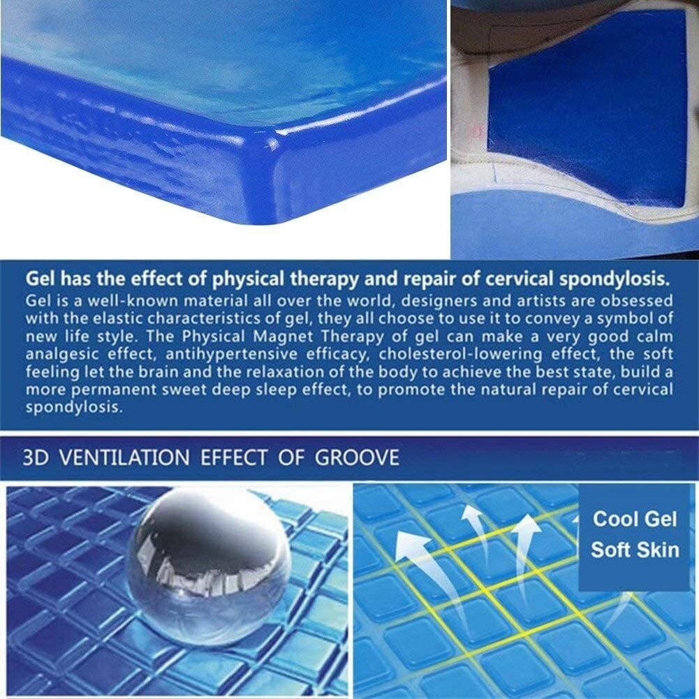 Motorcycle Seat Gel Pad Shock Absorption Mat Soft Cushion Blue (25x25x2cm) UK
