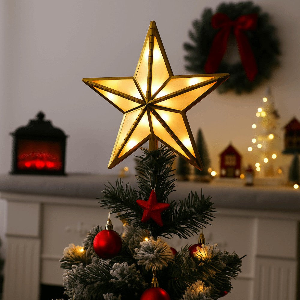 Christmas Tree Top Star Light Battery Powered Glowing Christmas Decorations