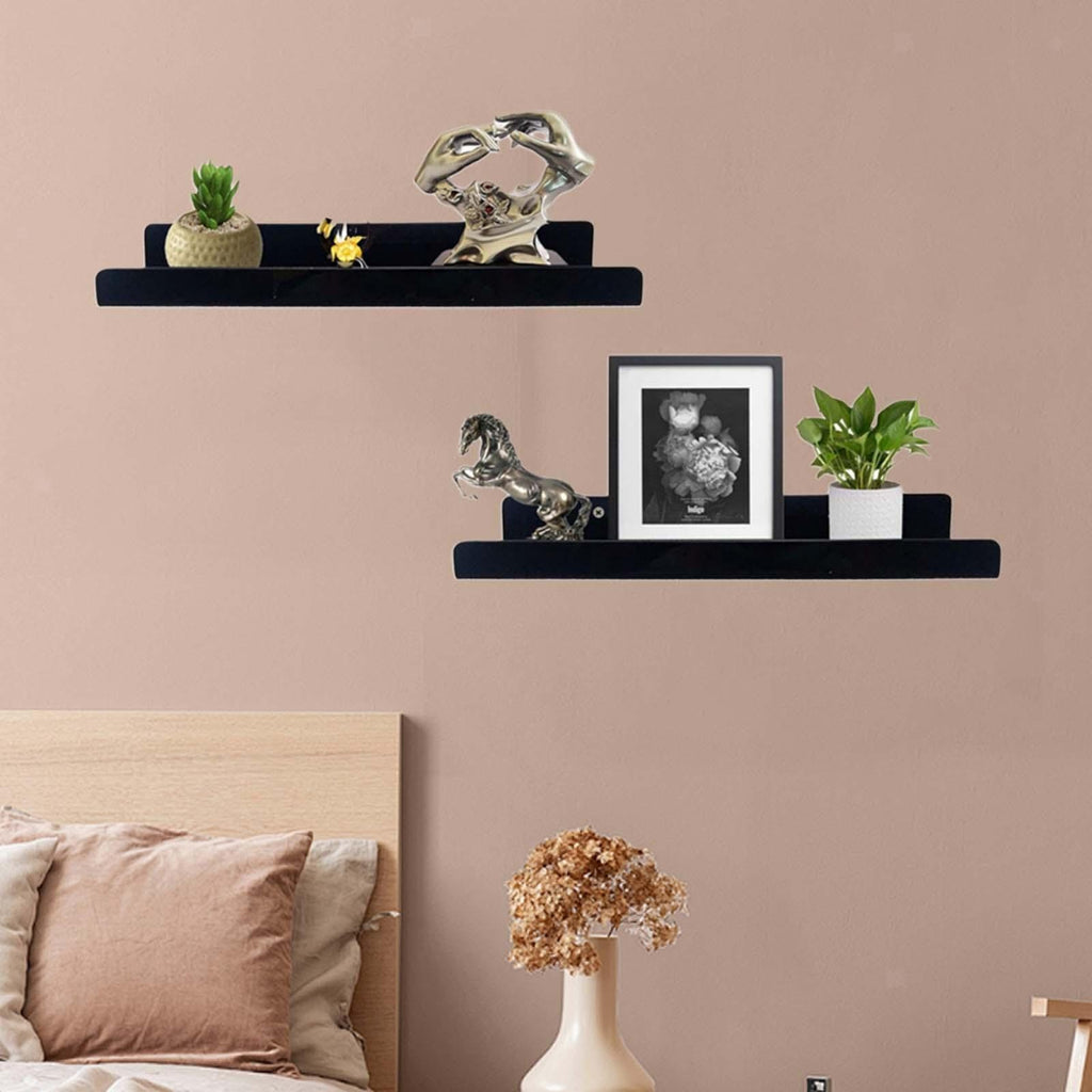2x Acrylic Floating Wall Shelves Wall Display Shelves Wall