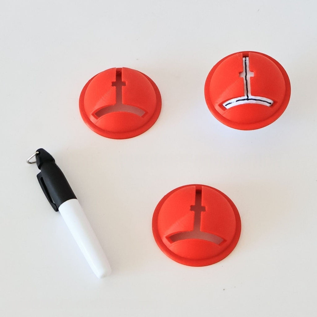 3-Pack Impact Ball Liner Golf Ball Marker, Easy Ball Marking Stencil, Golf Ball