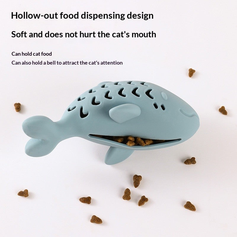 Cat Food-dispensing Bite-resistant Silicone Toy In The Shape Of A Cute...