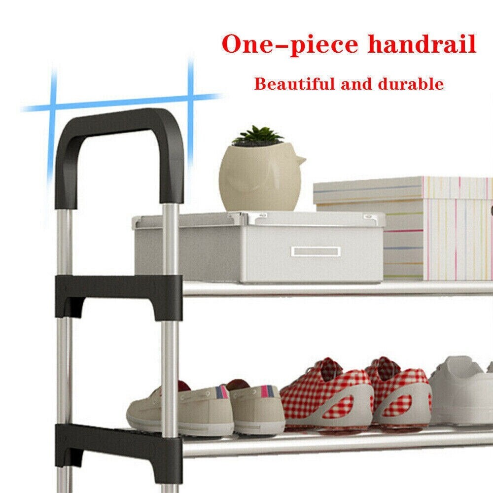 Shoe Rack 5 Tier Stand Compact Space Saving Shoes Storage Organiser Shelf Steel
