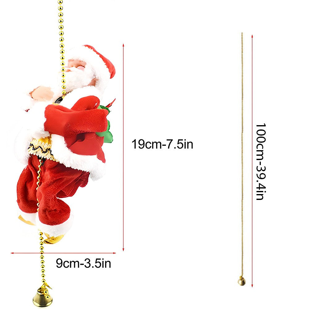 Christmas Electric Santa Claus Climbing Ladder Doll Music Xmas Music Decor Party