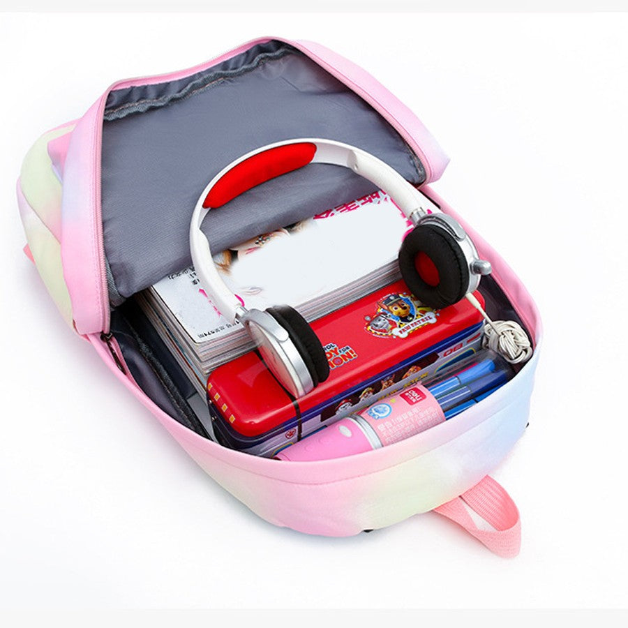 3PCS/Set Boys Girls Kids Rainbow Backpack Rucksack School Lunch Bag Pencil Bag