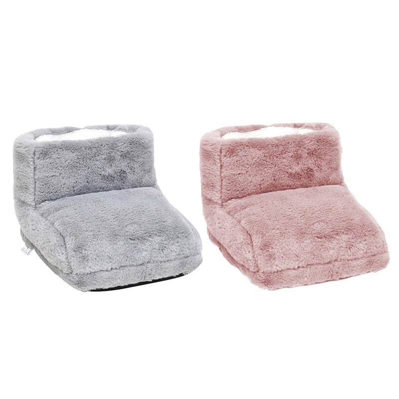 Unisex Electric Heated Foot Warmer Winter Home Office Plush Feet Warming Boot
