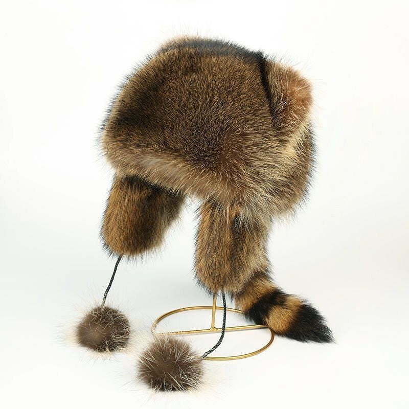 Lady Warm Long Furry Hat Trapper Hat Faux Fur Outdoor Ski Hat Ear Flap Winter UK