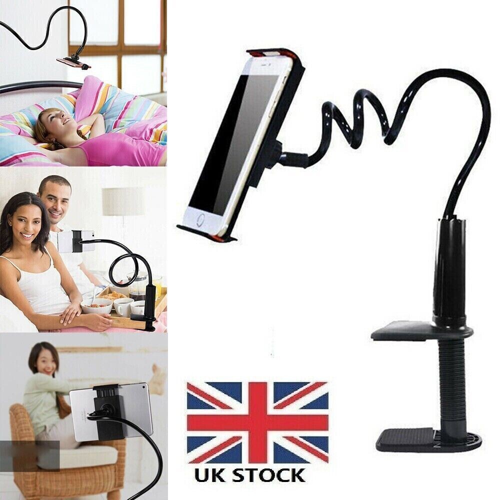 Long Lazy Arm Mount Mobile Phone Holder For Android iPhone Bed Desk Clamp UK