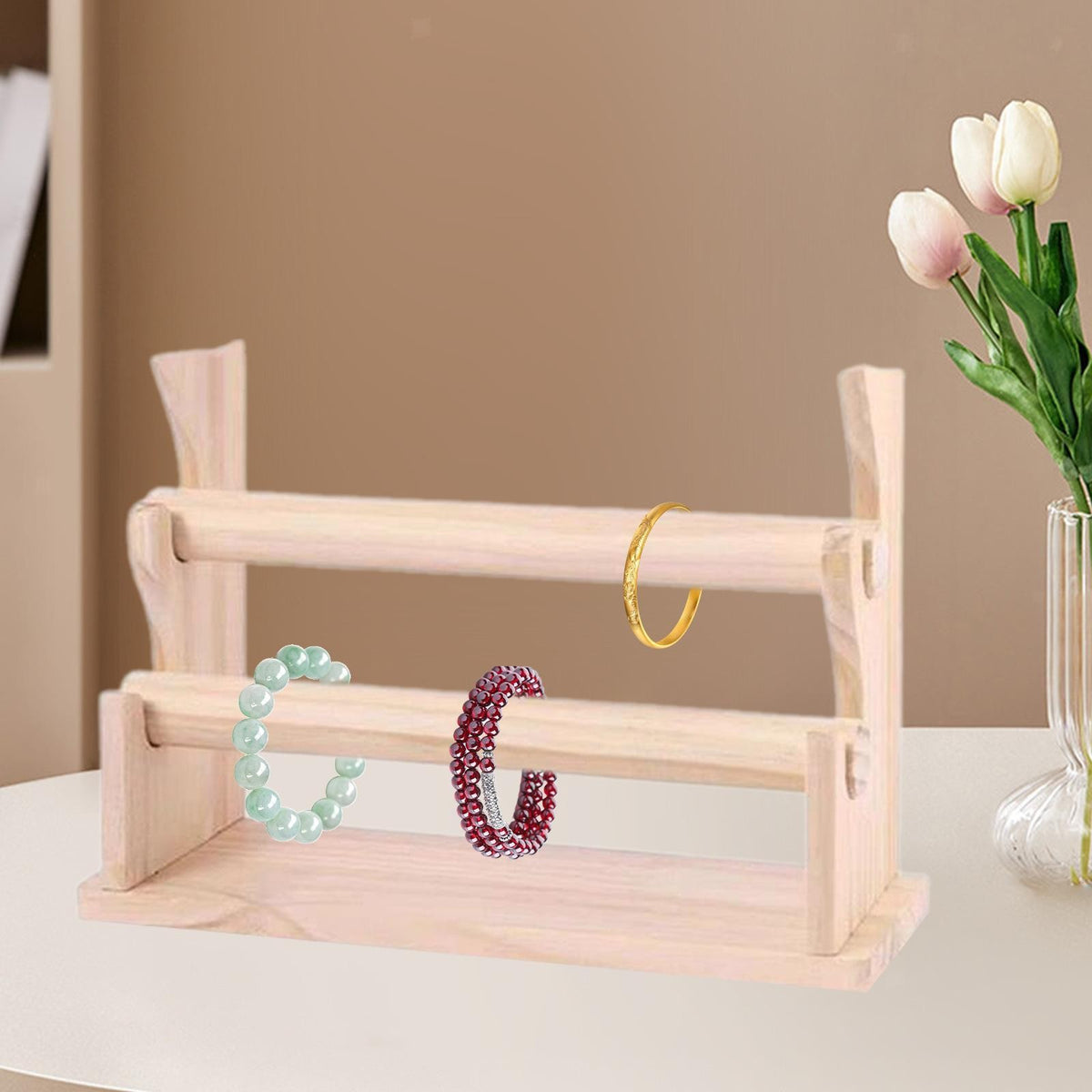 Hair Rope Display Organizer Bracelet Stand Wooden Bracelet Holder Bangles