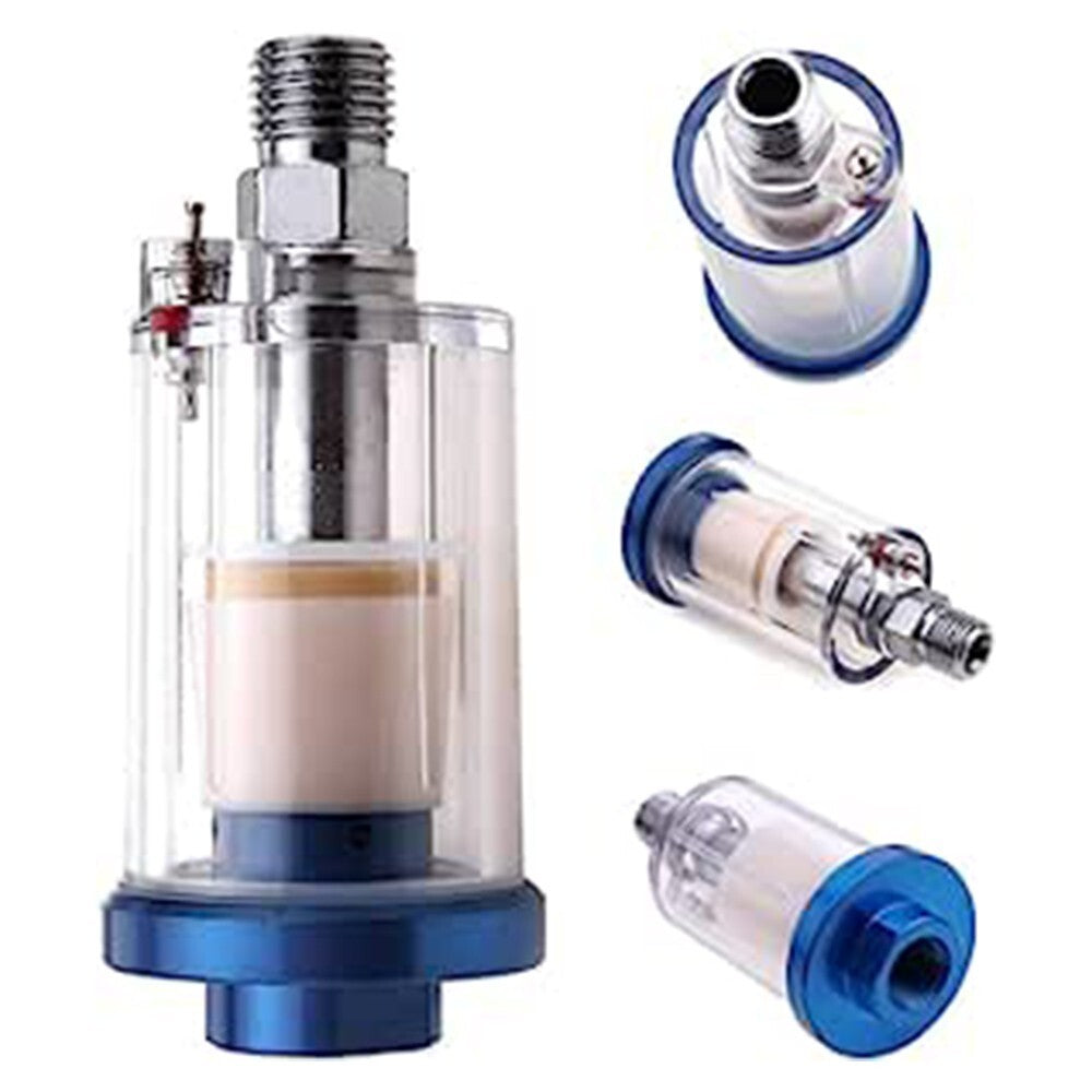 8pcs Spray Paint Gun 1/4'' BSP Mini in Line Air Filter Moisture Water Trap Kit