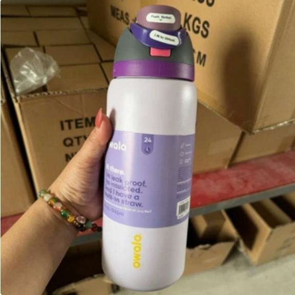 Owala Freesip Water Bottle Stainless Steel 24oz 32oz Multicolor Blue Bow Bottle