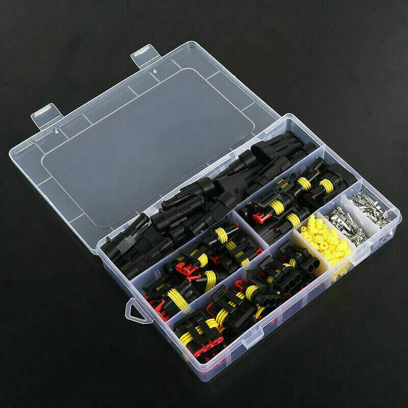 352Pcs 12V Electrical Wire Connector Plug Terminal Kit 1/2/3/4 Pin Waterproof